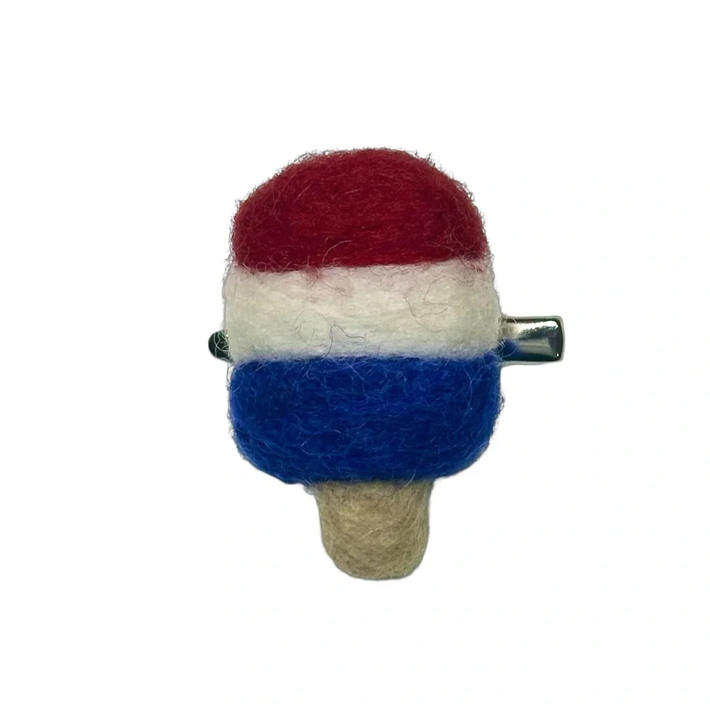 Felted Wool Popsicle‎ Hair Clip